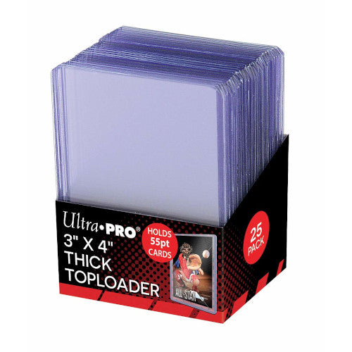 Ultra Pro 3" x 4" Clear Thick Top Loaders (25 Pack) for 55pt Cards