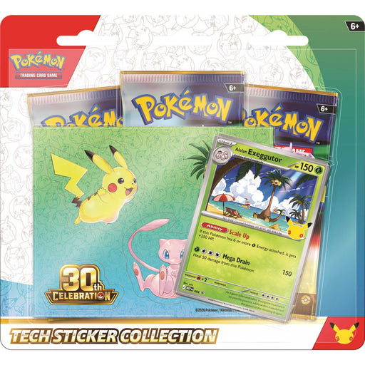 Pokémon TCG: 30th Celebration Tech Sticker Collection (Alolan Exeggutor or Lucario)