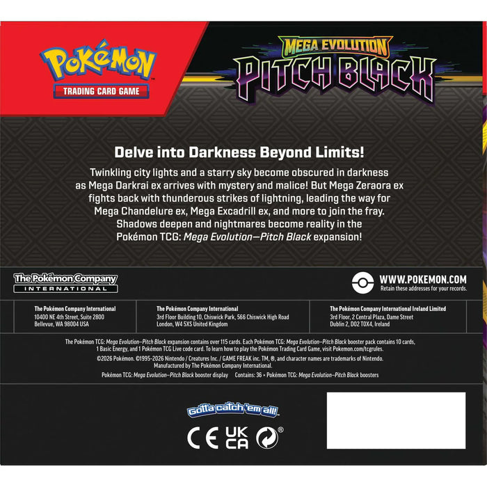 Mega Evolutions - Pitch Black Sealed Booster Box Display (36 Boosters)